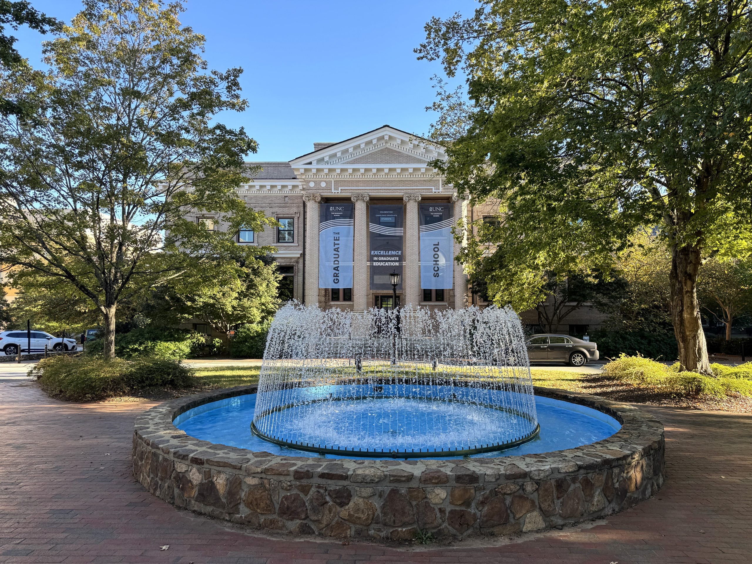 Fordham Fountain in front of Bynum Hall on the campus of UNC-Chapel Hill.