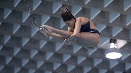 Aranza Vazquez University of North Carolina Womens Diving v UNC-Asheville 3-meter dive.