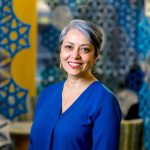 Maria Estorino in the Kenan Sciences Library