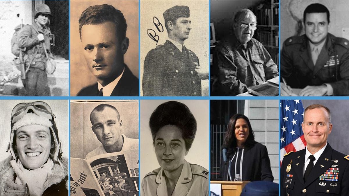 A collage of photos showing Carolina military veterans. The photos include the following individuals: Staff Sgt. Lawrence Flinn, Lt. Robert Conderman, Maj. William Milton Miller, Lt. Tom Wicker, Maj. Everett 