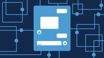 Graphic illustration of AI chatbot