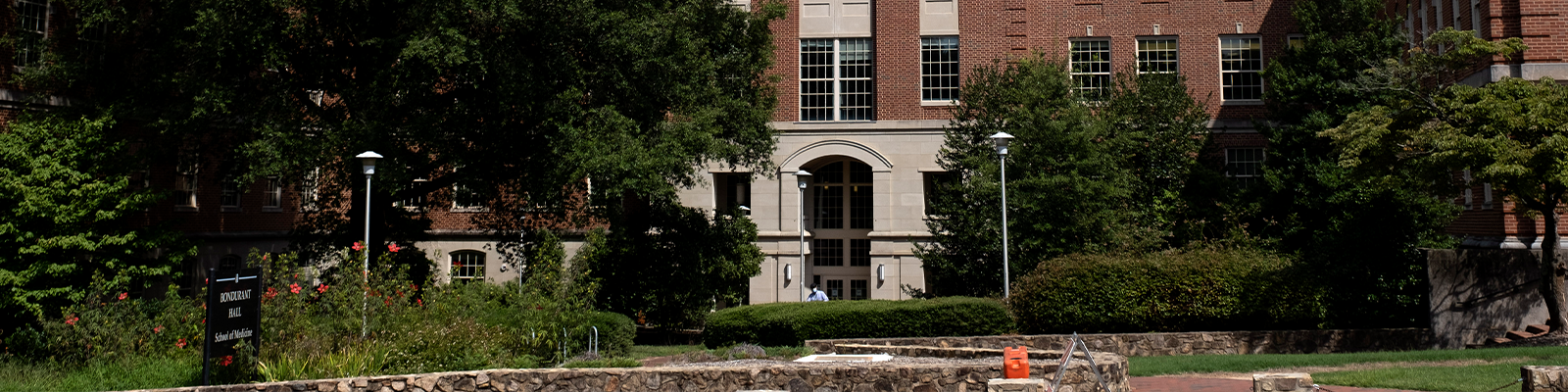 An exterior photograph of Bondurant Hall.